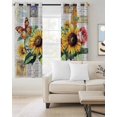 thumbnail image 2 of Vintage Sunflowers Kitchen Curtains Watercolor Botanical Flowers Cafe Short Curtains for Bathroom Blackout Window Curtain Grommet Small Window Treatment Drapes for Bedroom Living Room 27.5"x39"x2, 2 of 9