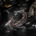 thumbnail image 4 of Speroto New Mens Bracelet Bead and Leather Braided, Lava and Onyx Bead Leather Bracelet for Men, 4 of 7