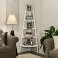 thumbnail image 3 of Danya B. Five Tier Corner Ladder Display Bookshelf - White Finish, 3 of 4