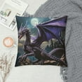 thumbnail image 2 of ARISTURING Throw Pillow Covers Purple Dragon Print Pillow Covers Decorative Square Pillowcases Soft Cozy Cushion Cases for Couch Sofa Bed Bedroom Living Room, 2 of 5