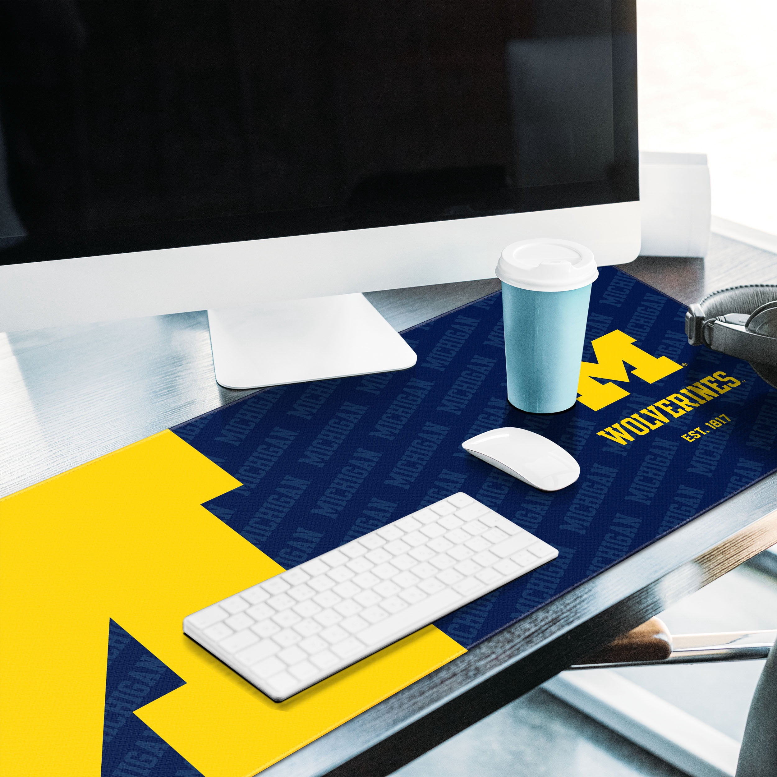 YouTheFan NCAA Michigan Wolverines Logo Series Desk Pad