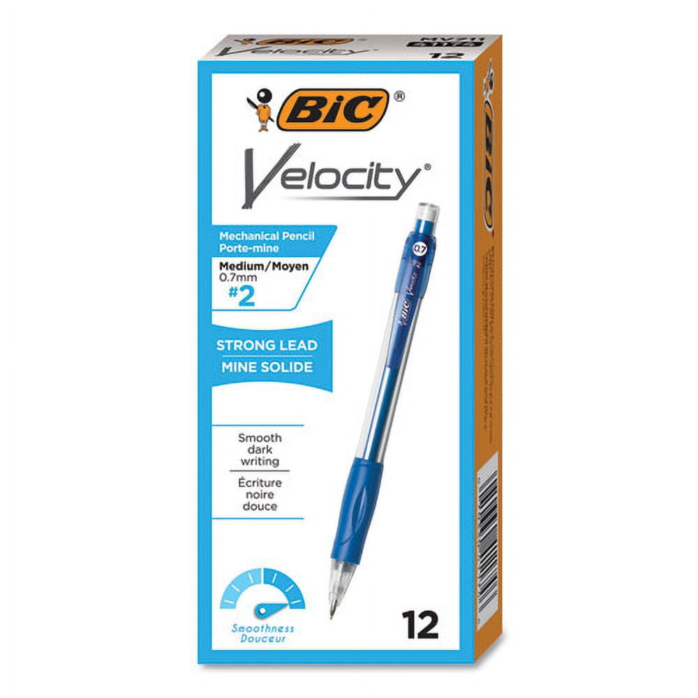 Velocity Original Mechanical Pencil, 0.7 Mm, Hb (#2.5), Black Lead, Blue Barrel, Dozen | Bundle of 10 Dozen