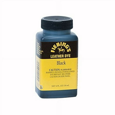 Black Fiebing's Leather Dye 4 Oz with Wool Dauber