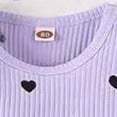 thumbnail image 6 of TOWED22 Newborn Baby Girl Clothing Outfits Cute Romper Bodysuit Jumpsuit Bloomer Shorts Set Purple,3-6 M, 6 of 9