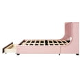 thumbnail image 3 of Pink Upholstered Queen Size Storage Bed With Wingback Headboard And Ample Drawer On Platform Velvet Upholstery - Strong Contemporary, 3 of 7