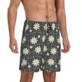 thumbnail image 2 of Sikiie Daisies Flowers Mens Pajama Shorts, Lightweight Lounge Pant with Pockets Soft Sleep Pj Shorts for MenSmall, 2 of 6