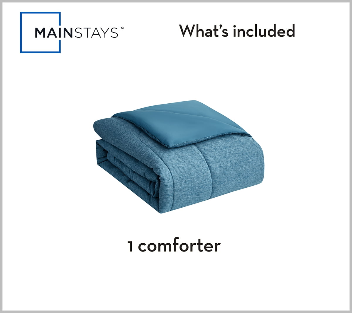 Mainstays Super Soft Microfiber Reversible Comforter, Full/Queen, Cool Blue, 1 Piece