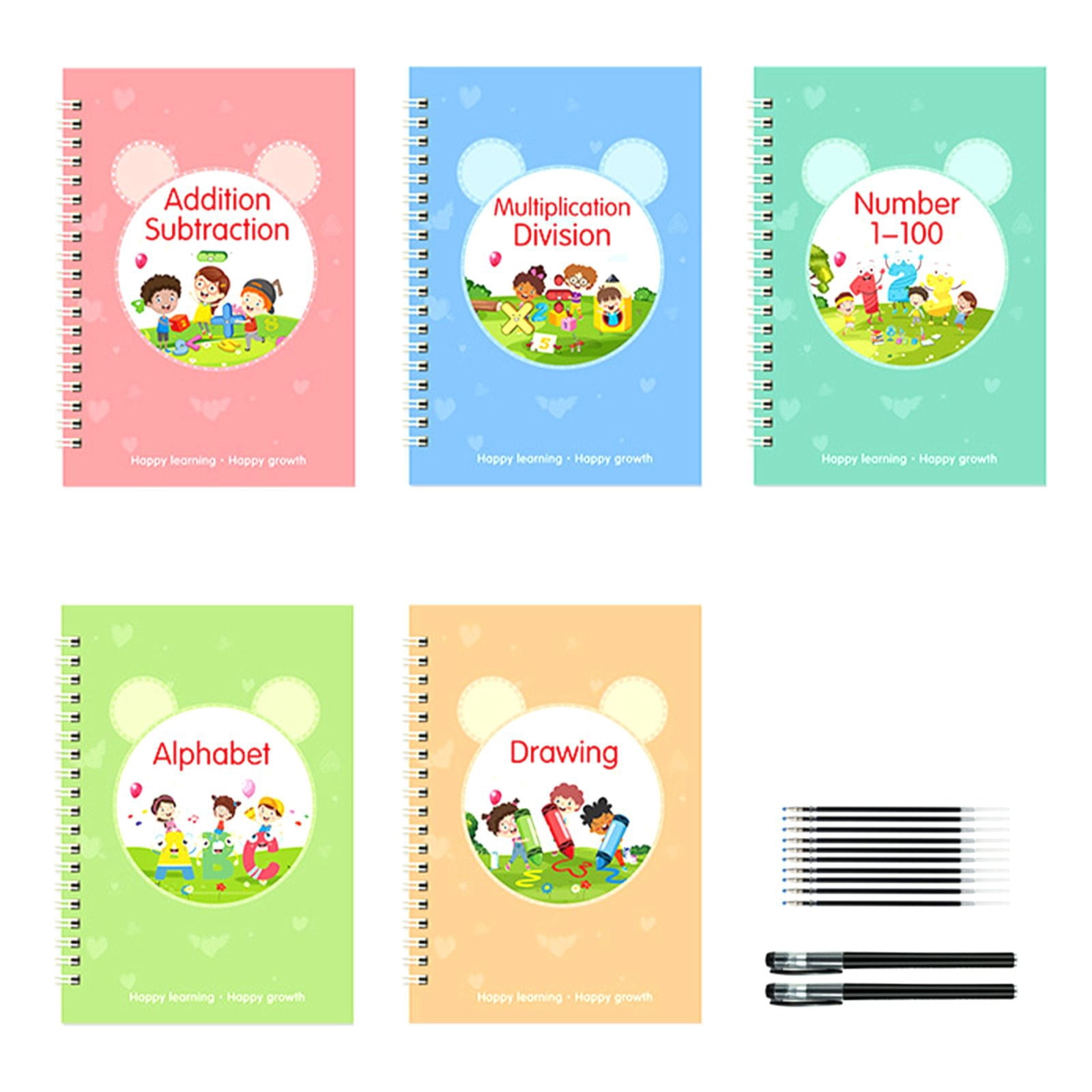 Clearance Notebook under $10,Reusable Grooved Handwriting Workbooks Copybook Writing Copy Books To Help Improve Their Handwriting Ink Age 3 8 ​Calligraphy For s 10ml