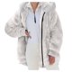 thumbnail image 1 of Gibobby Chamarra de invierno para mujer, Chaqueta de Forro Polar para Mujer con Bloques de Color y Cremallera con Capucha Sherpa Shacket Outwear con Bolsillos(Blanco,G), 1 of 5