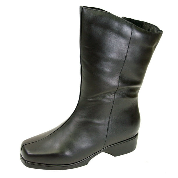 PEERAGE Simone Women Extra Wide Width Mid-Calf Leather Boot - Walmart ...