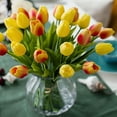thumbnail image 3 of Farfi 5Pcs Fake Flowers Nice-looking Attractive Charming Artificial Floral Tulip Fake Flowers Bouquets for Home (Orange), 3 of 13