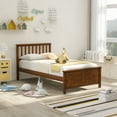 thumbnail image 2 of Solid Wood Twin Size Bed Wood Platform Bed with Headboard, Footboard and Wood Slat Support No Box Spring Needed, 2 of 7