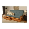 thumbnail image 2 of Kodiak Furniture Monterey Queen Butternut Wood Storage Futon-Aqua Blue Mattress, 2 of 7