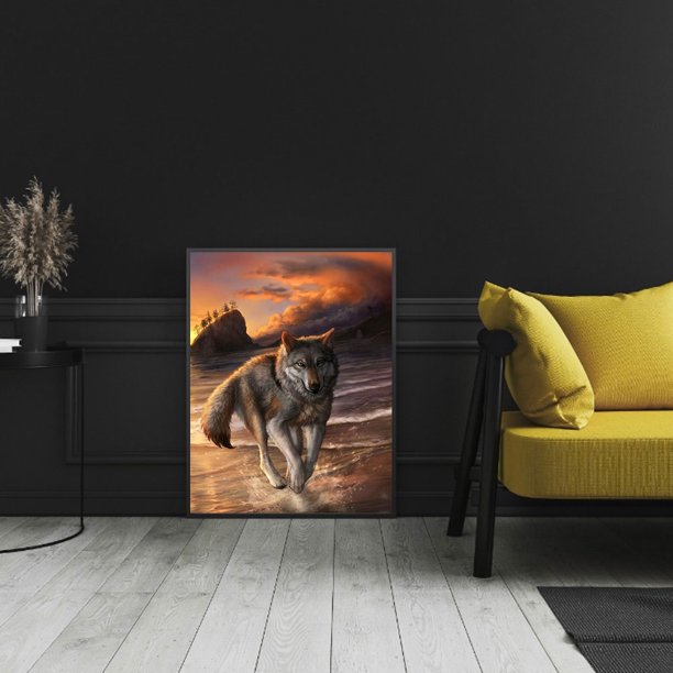 Cuadros Decorativos 5D DIY Diamond Painting Kits Full Round Drill Wolf Art Picture (A2162) Ndcxsfigh Nuevos Originales