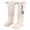White, variant on Unisex Kids Foldable Knee High Rain Boots Adjustable Drawstring Wide Width Water Shoes Gardening Fishing Footwear