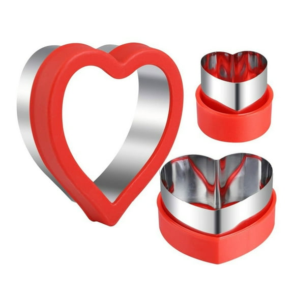 Homelife 3/5/7/8Pcs Heart Cookie Cutter Valentine's Day Love Heart Shape Biscuit Cutters Stainless Steel Baking Cutter Mold for Cookies Sandwiches Biscuits