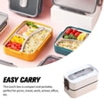 thumbnail image 4 of Ounissouiy Fiambrera de doble capa para alimentos frescos, contenedor de almacenamiento Bento ABS, cajas de horno microondas de silicona para trabajo Cocina y Comedor Blanco Ounissouiy HA067352-01, 4 of 6