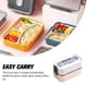 thumbnail image 2 of Yuarrent Fiambrera de doble capa para alimentos frescos, contenedor de almacenamiento Bento ABS, cajas de horno microondas de silicona para trabajo Cocina y Comedor Blanco Yuarrent HA067352-01, 2 of 6