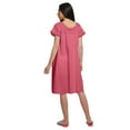 thumbnail image 3 of Moomaya Solid V-Neck Sleepwear Cotton Ruffled Border WoMen's Maxi Nightdress, 3 of 6