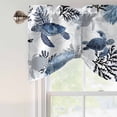 thumbnail image 5 of Sea Coral Turtle Tie Up Valances Curtain, Adjustable Kitchen Watercolor Blue Sea Stars Corals Turtle Valances for Windows Decor, Rod Pocket Short Curtains Set for Bedroom/Bathroom, 42"x12", 5 of 9