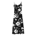 thumbnail image 4 of Nmnitkp Dresses for Women Sleeveless V Neck Floral Print Maxi Dress, Women's Dresses Casual Loose Fit Summer Beach Vacation Dress with Adjustable Spaghetti Straps Boho Dresses Multicolor,2XL, 4 of 5