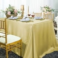 thumbnail image 6 of Efavormart Rectangle Satin Tablecloth, 90"x132" Smooth Oblong Washable Table Cloth, Decorative Silky Fabric Table Cover for Wedding, Party, Banquet- Champagne, 6 of 11