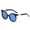 Black Blue Flash Mirror, variant on 2 Pack Round Geometric Modern Classic Design Fashion Sunglasses with Flash Mirror Lens for Women