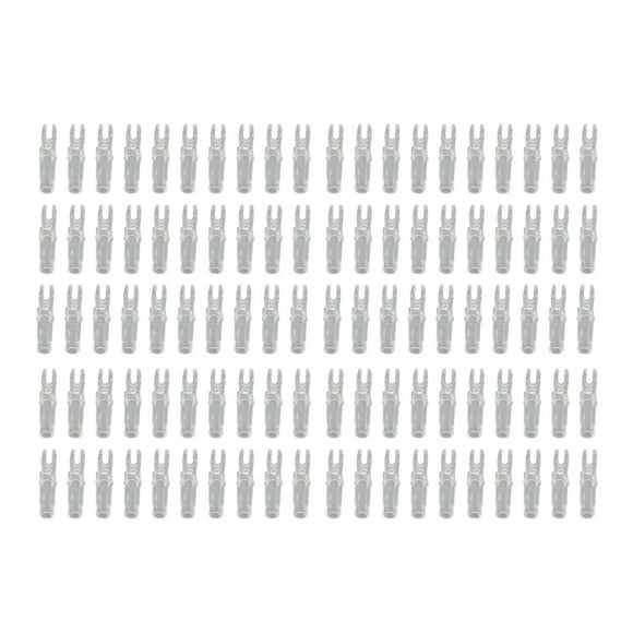 100pcs Archery Arrow Nock Durable Plastic Insert Arrow Nocks Light Weight Arrow Nocks Replacement for Archery Bow Transparent