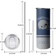 thumbnail image 5 of Dallas 20oz Skinny Tumblers EST 1960 with Lid and Straws, Travel Coffee Mug, Stainless Steel, Insulated,Classic Collection Gifts for Men Women Fans., 5 of 6