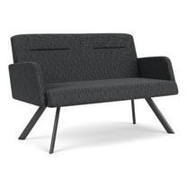 Willow Lounge Lobby Reception Waiting Loveseat / Charcoal Steel / Dark Gray
