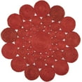 thumbnail image 1 of Natural Jute Round Red Color Hand Braided Home Area Rug Living room Area rug Indoor Outdoor Carpet Door Mat-7x7 Square Feet (84x84 Inch), 1 of 2