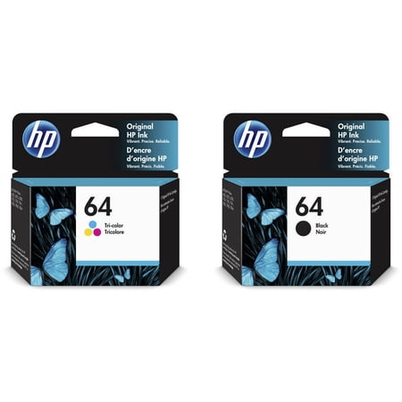 HP 64 Black and Tri-color Ink Cartridges N9J89AN N9J90AN X4D92AN (Sold Without Manufacturer Warranty)