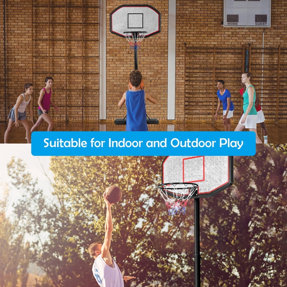 Resenkos 43 Inch Indoor Outdoor Height Adjustable Basketball Hoop