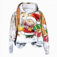 thumbnail image 4 of Towmus Women's Graphic Hoodies Oversized Sweatshirts Couple Cute 3D Santa Print Hooded Pullover Tops Cute Fall Clothes, 4 of 4