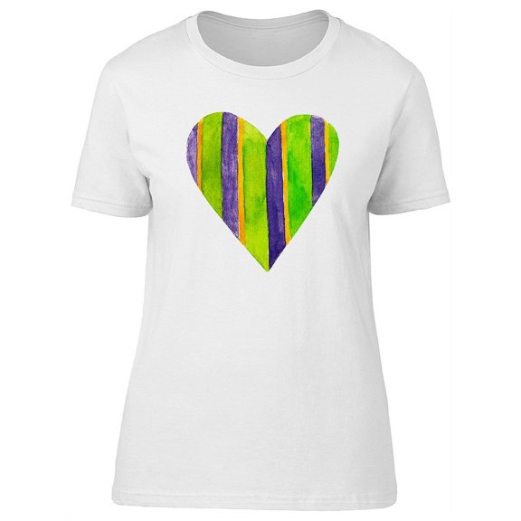 Cool Pattern Watercolor Heart Tee Women's -Image by Shutterstock