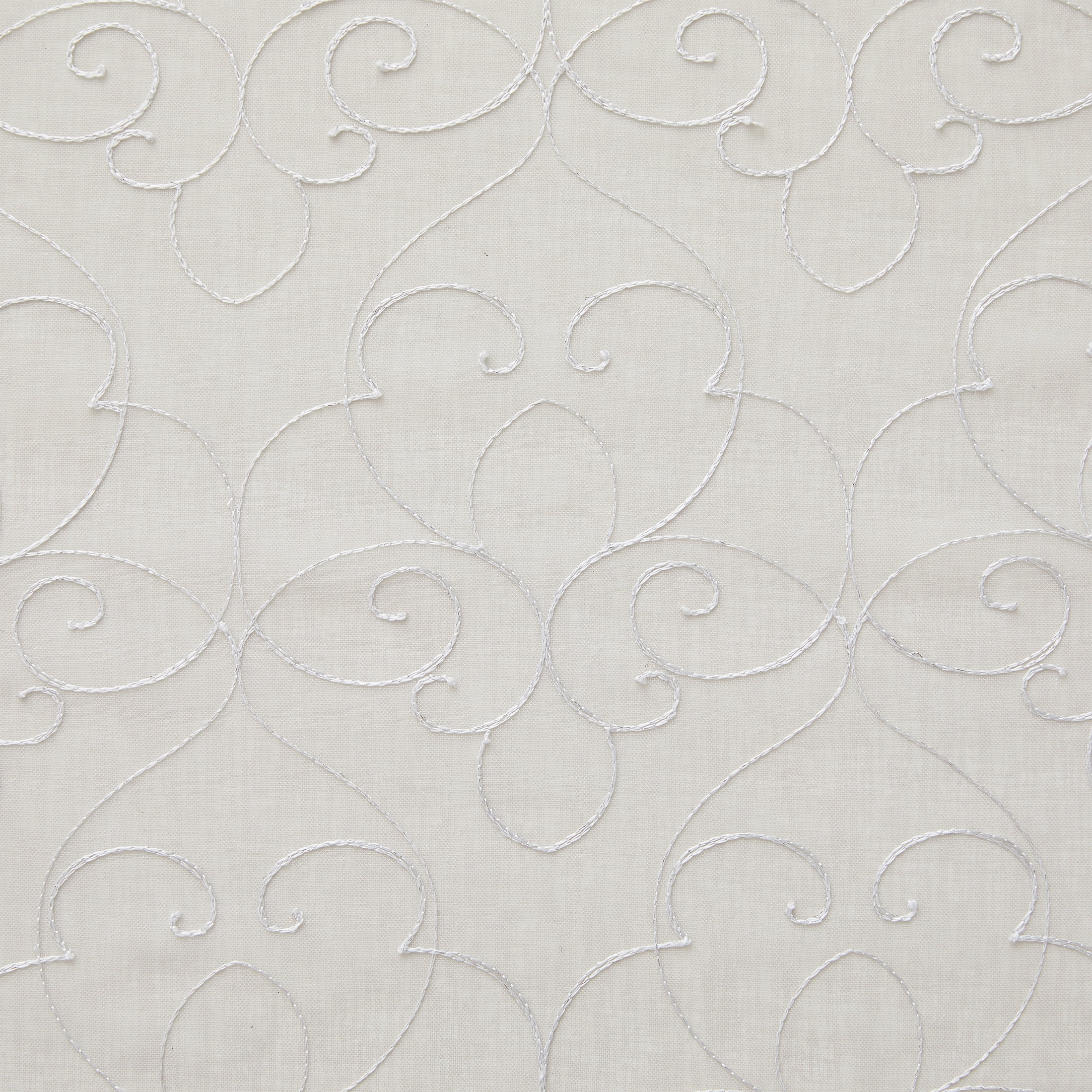 Mainstays Modern Scroll Rod Pocket Sheer Curtains, Set of 4, Beige, 28" W x 84" L