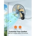 thumbnail image 2 of VAGKRI Wall Mount Fan, 16 Inch Wall Fans with 5 Blades, 5 Speeds, 8 Hour Timer, 90° Oscillating Quiet Fan with Remote for Home Office Bedroom Living Room Garage (Black), 2 of 4