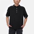 thumbnail image 6 of YUHAOTIN T-Shirts for Men Graphic Tees Sports Men's Cotton Linen Shirt Long Sleeve Hippie Casual Beach T Shirts T Shirts for Men Graphic Funny Saying Fishing Mens Crew Neck T Shirts Black, 6 of 9