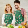 thumbnail image 3 of Green Christmas Santa and Icon Apron-Garden Aprons for Women with Pockets-Cotton Linen Waterproof Kitchen Cooking Gardening Aprons Adjustable for Kitchen,Cooking,BBQ and Salon 32"x27", 3 of 7