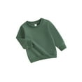 thumbnail image 2 of Loicainy Toddler Baby Boy Girl Solid Color Sweatshirts 6 12 18 24 Months 2T 3T Long Sleeve Crewneck Pullover Fall Tops, 2 of 9
