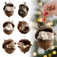 thumbnail image 3 of Adornos de bellotas del bosque acogedor. Decoración colgante de animales en acrílico 2D para árbol de Navidad. Decoración para fiestas con temática del bosque y para el hogar., 3 of 7