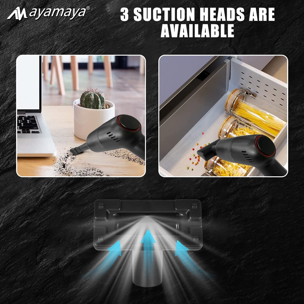 Rechargeable Car Vacuum Cleaner with Brush,AYAMAYA Mini Handheld Vacuum Cordless with 12000PA 120W Power Suction for Home