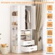 thumbnail image 5 of Ropa Madera Grande, Ropero Tipo Closet para Recamara Blanco con 2 Puertas de Gabinete, Mueble para Ropa para Recamara Hogar, Armario de Almacenamiento con 2 Cajones, 5 of 7