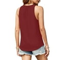 thumbnail image 4 of XFLWAM Womens Summer Tank Tops Crew Neck Pleated Sleeveless Tops for Women Solid Color Casual Loose Flowy Shirts, 4 of 6