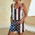 thumbnail image 2 of DDAPJ pyju Womens American Flag Short Jumpsuits 4th of July Patriotic Sleeveless Rompers Casyak Summer Shorts Overalls with Pockets Limited Time Sales Dark Blue XL, 2 of 6