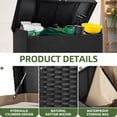 thumbnail image 4 of Uforic 200 Gallon Large Outdoor Rattan Deck Box, Storage Box with Storage Net & Movable Wheels for Patio Furniture, Garden Tools, Black, 4 of 9