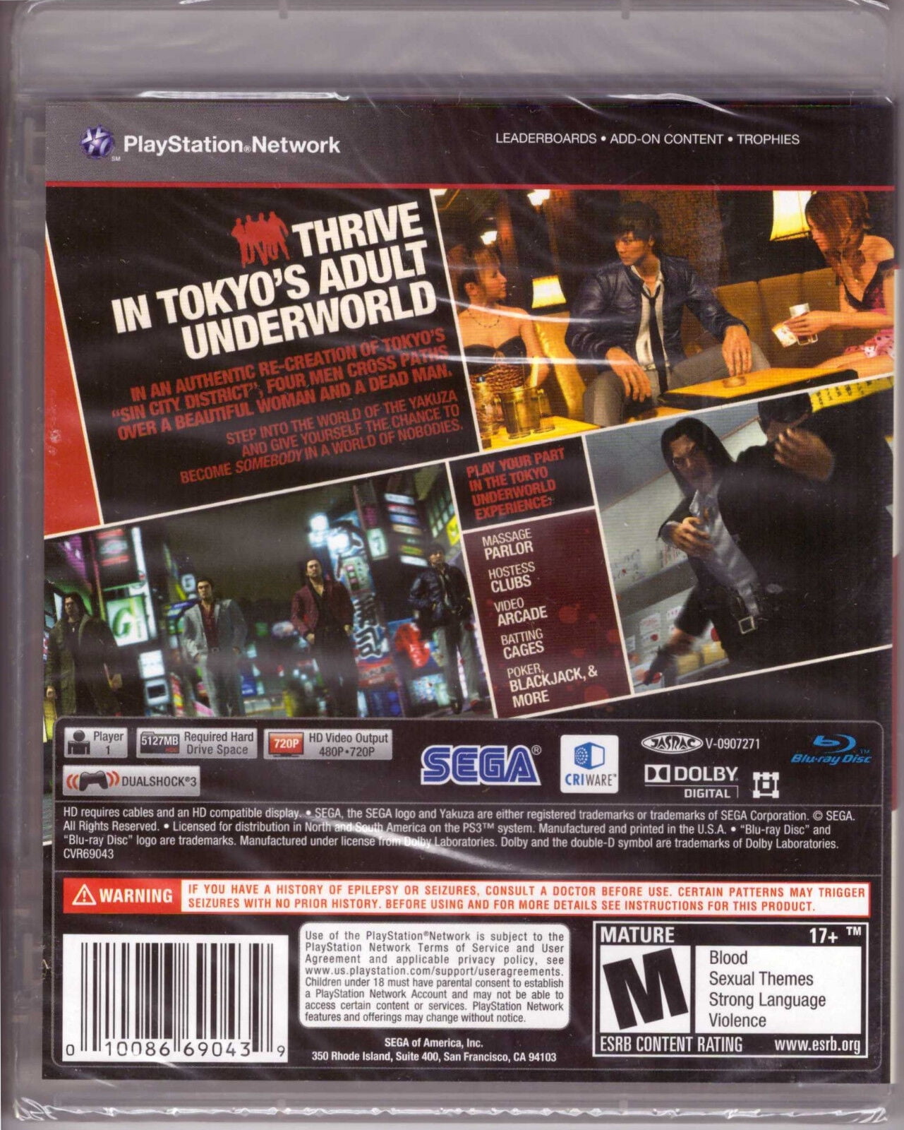 Yakuza 4 - PlayStation 3 PS3 [2011 RE-PRINT Japan Crime Syndicate