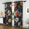 thumbnail image 3 of Lfeey Floral Blackout Curtains for Bedroom Living Room, Room Darkening Curtains, 84 Inches Length 2 Panels, 3 of 6
