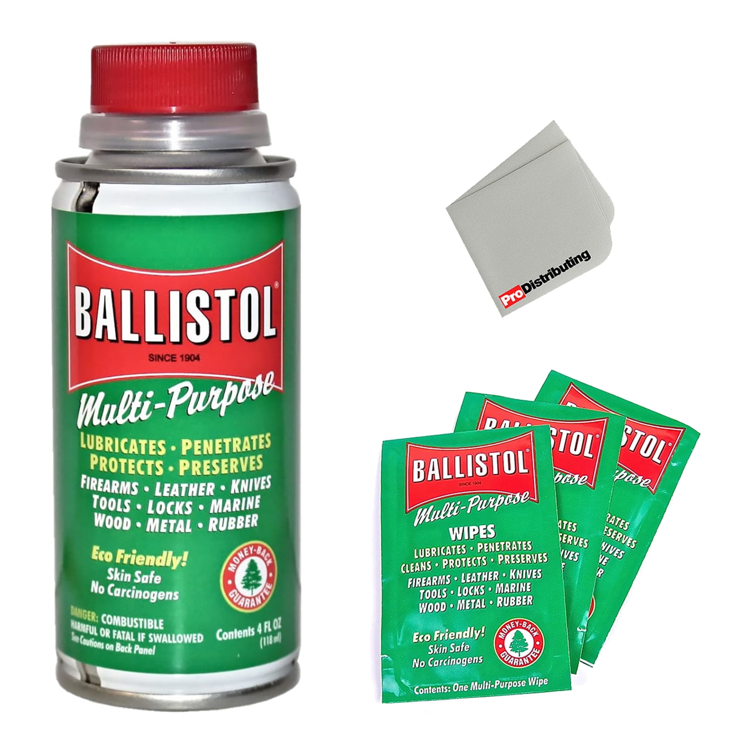 Ballistol MultiPurpose Oil Lubricant with 10 Pack Wipes Gun Cleaner