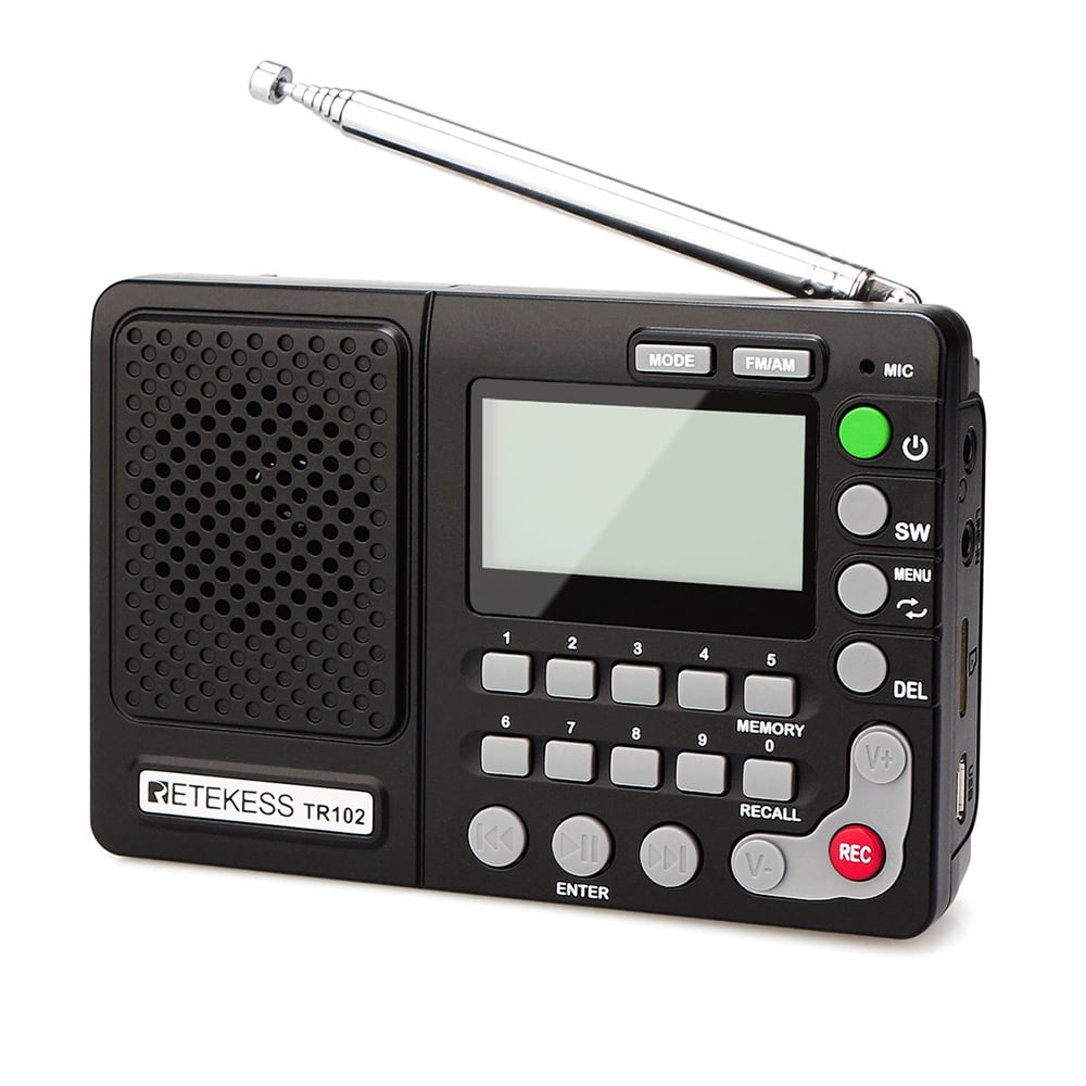 Retekess TR102 FM/AM/SW Portable Radio with Sleep Timer Pocket Radio